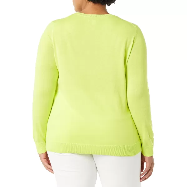 Amazon Essentials Womens LongSleeve Lightweight Crewneck Sweater Available in Plus SizeLime Green