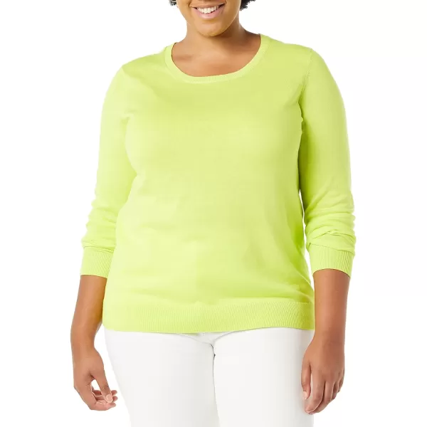 Amazon Essentials Womens LongSleeve Lightweight Crewneck Sweater Available in Plus SizeLime Green