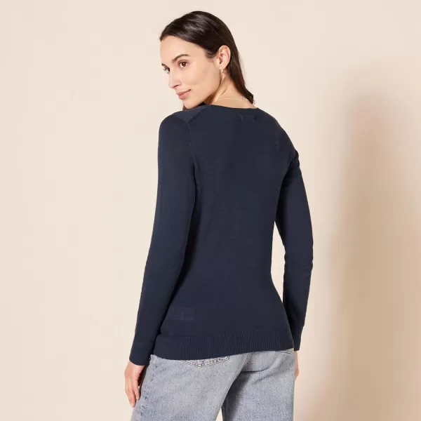 Amazon Essentials Womens LongSleeve Lightweight Crewneck Sweater Available in Plus SizeNavy