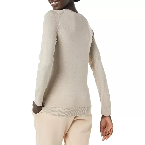 Amazon Essentials Womens LongSleeve Lightweight Crewneck Sweater Available in Plus SizeOatmeal Heather