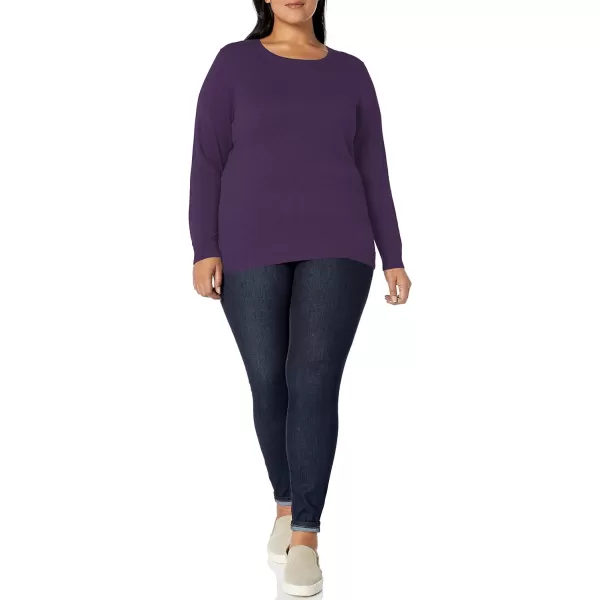 Amazon Essentials Womens LongSleeve Lightweight Crewneck Sweater Available in Plus SizePurple