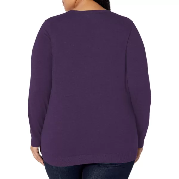 Amazon Essentials Womens LongSleeve Lightweight Crewneck Sweater Available in Plus SizePurple