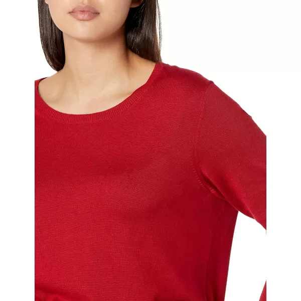 Amazon Essentials Womens LongSleeve Lightweight Crewneck Sweater Available in Plus SizeRed