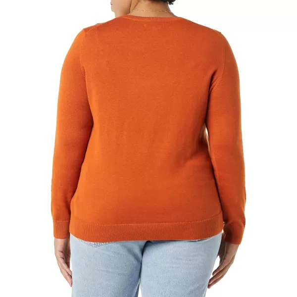 Amazon Essentials Womens LongSleeve Lightweight Crewneck Sweater Available in Plus SizeRust