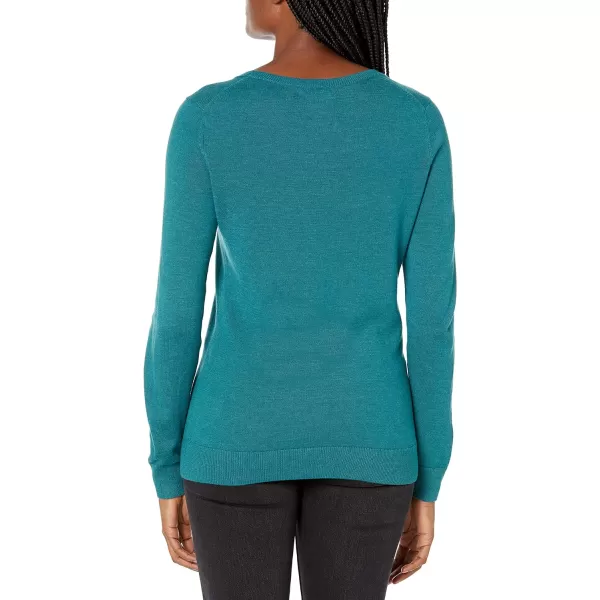 Amazon Essentials Womens LongSleeve Lightweight Crewneck Sweater Available in Plus SizeTeal Blue