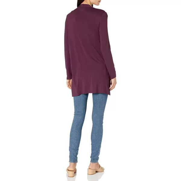 Amazon Essentials Womens LongSleeve OpenFront CardiganRayon Blend Burgundy