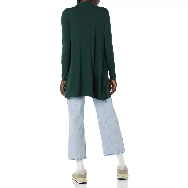 Amazon Essentials Womens LongSleeve OpenFront CardiganRayon Blend Deep Green