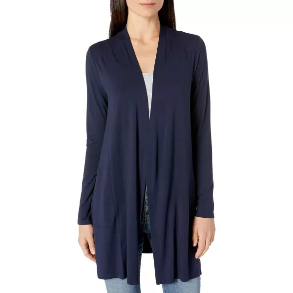 Amazon Essentials Womens LongSleeve OpenFront CardiganRayon Blend Navy