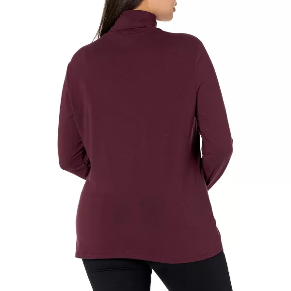 Amazon Essentials Womens LongSleeve Turtleneck Available in Plus SizeBurgundy