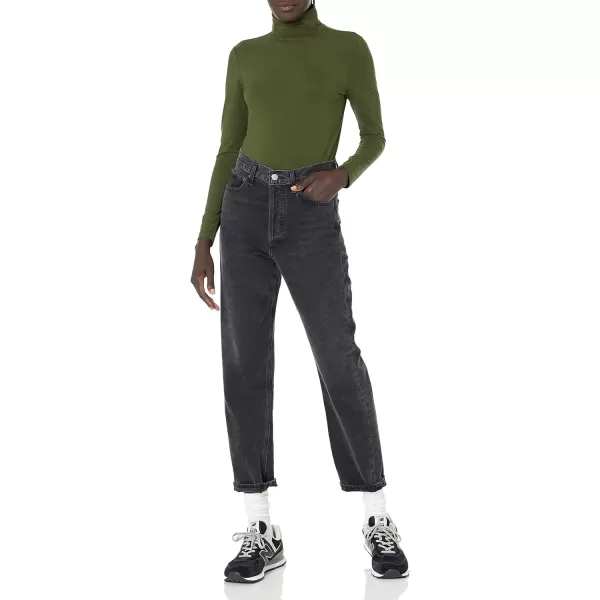 Amazon Essentials Womens LongSleeve Turtleneck Available in Plus SizeDark Olive