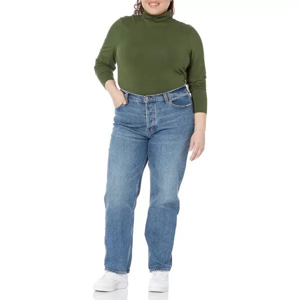 Amazon Essentials Womens LongSleeve Turtleneck Available in Plus SizeDark Olive