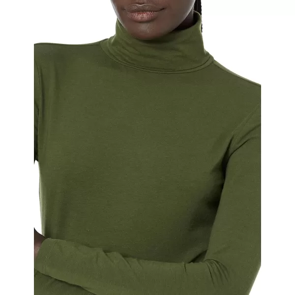 Amazon Essentials Womens LongSleeve Turtleneck Available in Plus SizeDark Olive