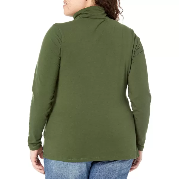 Amazon Essentials Womens LongSleeve Turtleneck Available in Plus SizeDark Olive