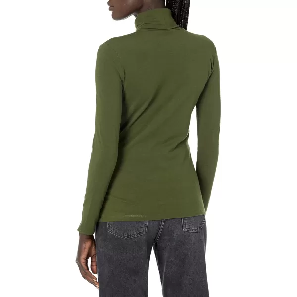 Amazon Essentials Womens LongSleeve Turtleneck Available in Plus SizeDark Olive