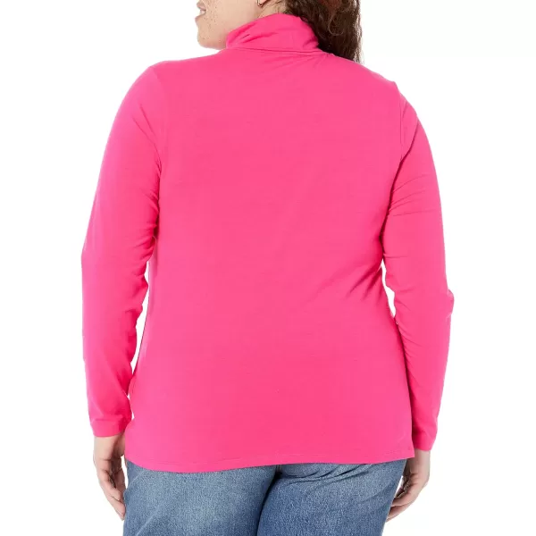 Amazon Essentials Womens LongSleeve Turtleneck Available in Plus SizeHot Pink