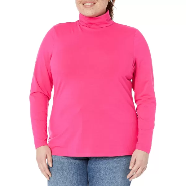 Amazon Essentials Womens LongSleeve Turtleneck Available in Plus SizeHot Pink