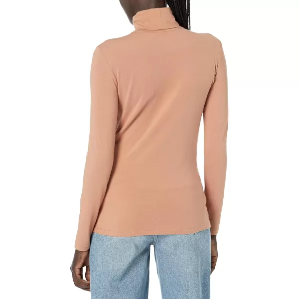 Amazon Essentials Womens LongSleeve Turtleneck Available in Plus SizeLight Brown