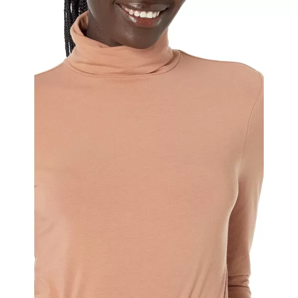 Amazon Essentials Womens LongSleeve Turtleneck Available in Plus SizeLight Brown