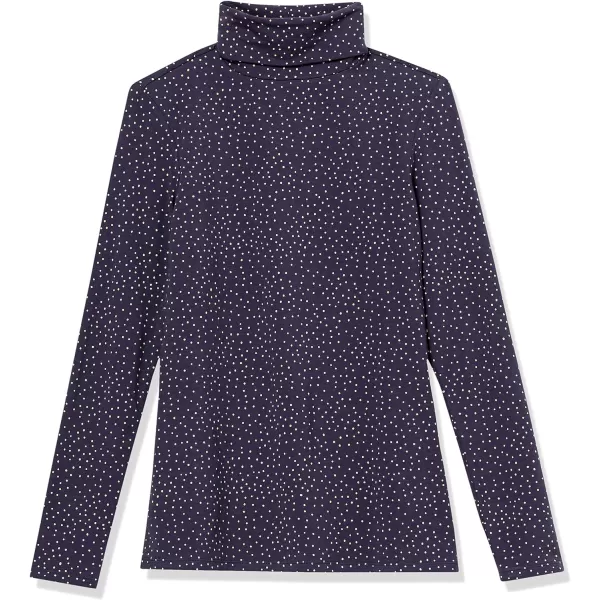 Amazon Essentials Womens LongSleeve Turtleneck Available in Plus SizeNavyCamel Dots