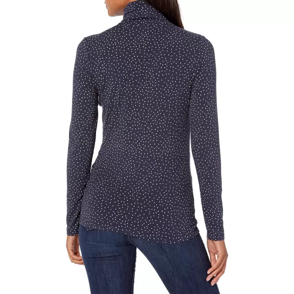 Amazon Essentials Womens LongSleeve Turtleneck Available in Plus SizeNavyCamel Dots