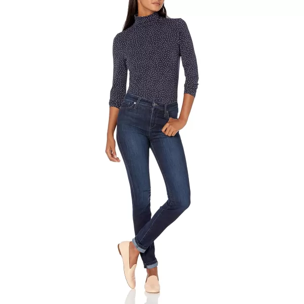 Amazon Essentials Womens LongSleeve Turtleneck Available in Plus SizeNavyCamel Dots