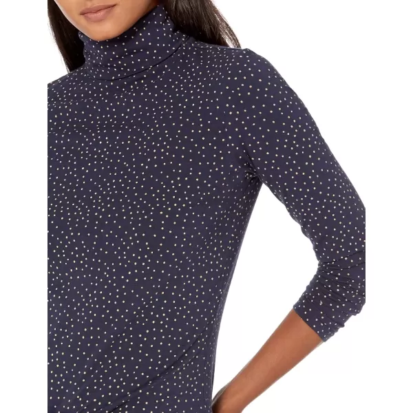 Amazon Essentials Womens LongSleeve Turtleneck Available in Plus SizeNavyCamel Dots