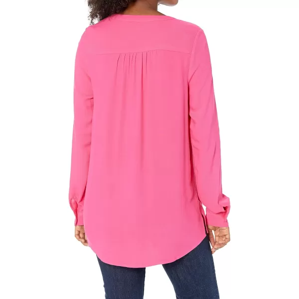 Amazon Essentials Womens LongSleeve Woven BlouseBright Pink