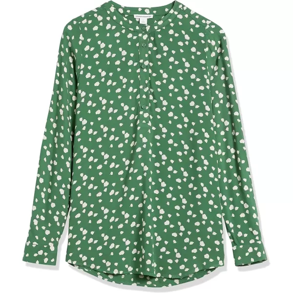 Amazon Essentials Womens LongSleeve Woven BlouseGreen Floral