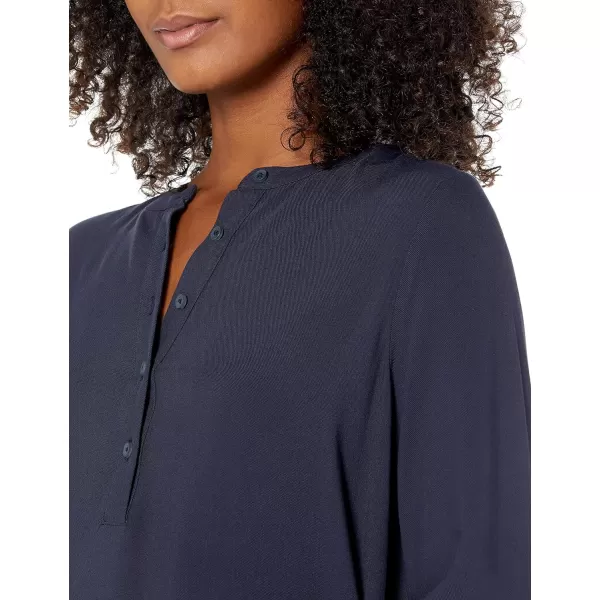 Amazon Essentials Womens LongSleeve Woven BlouseNavy