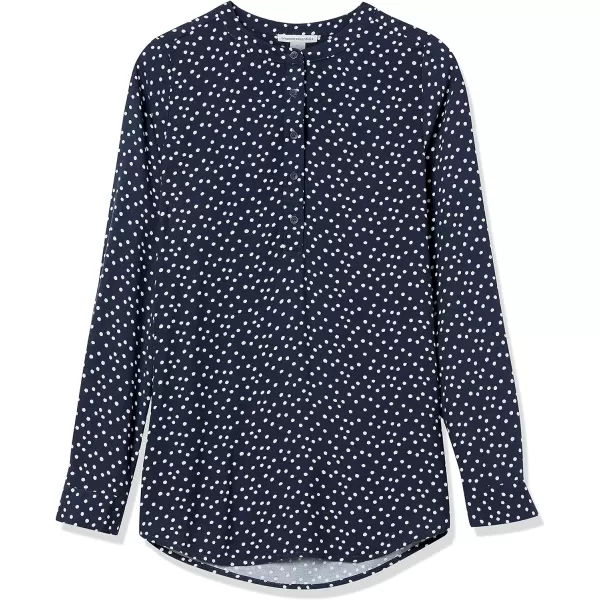 Amazon Essentials Womens LongSleeve Woven BlouseNavy Dots