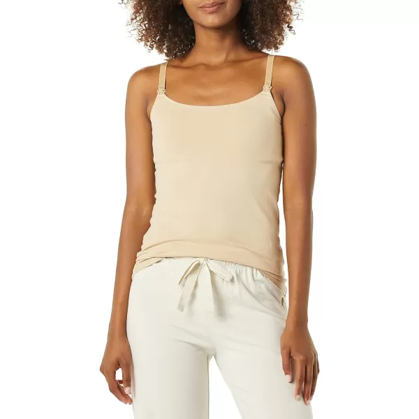 Amazon Essentials Womens Maternity Nursing Friendly Camisole Pack of 2BlackLight Camel
