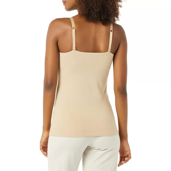 Amazon Essentials Womens Maternity Nursing Friendly Camisole Pack of 2BlackLight Camel