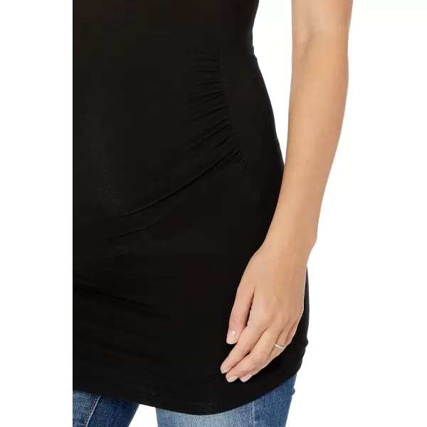 Amazon Essentials Womens Maternity ShortSleeve Rouched Scoopneck TShirt Pack of 2Black