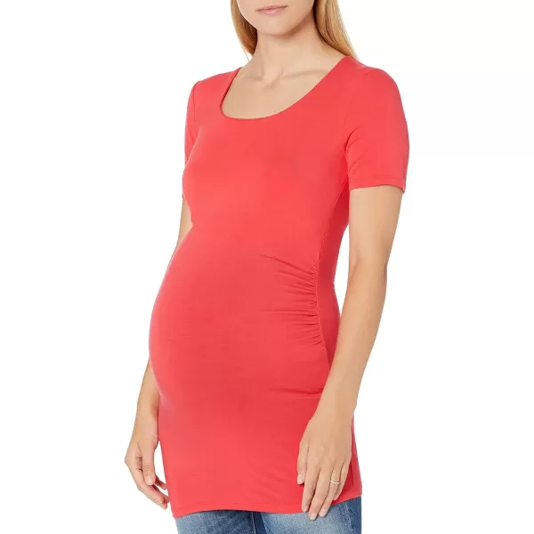 Amazon Essentials Womens Maternity ShortSleeve Rouched Scoopneck TShirt Pack of 2NavyBright Pink