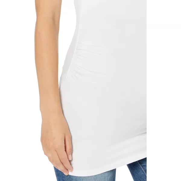 Amazon Essentials Womens Maternity ShortSleeve Rouched Scoopneck TShirt Pack of 2White