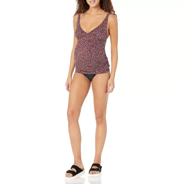 Amazon Essentials Womens Maternity Tankini Swim TopBrick Red Leopard