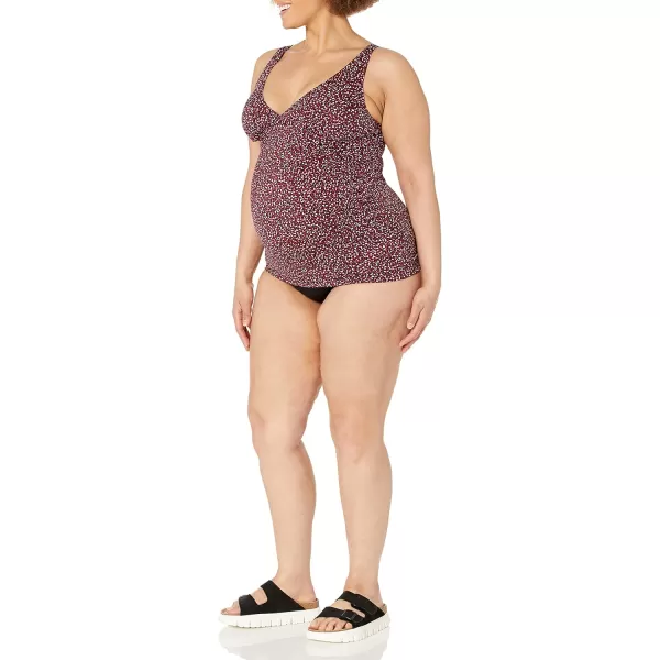 Amazon Essentials Womens Maternity Tankini Swim TopBrick Red Leopard