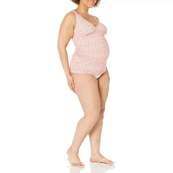 Amazon Essentials Womens Maternity Tankini Swim TopPale Peach Micro Floral