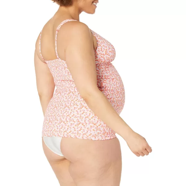 Amazon Essentials Womens Maternity Tankini Swim TopPale Peach Micro Floral