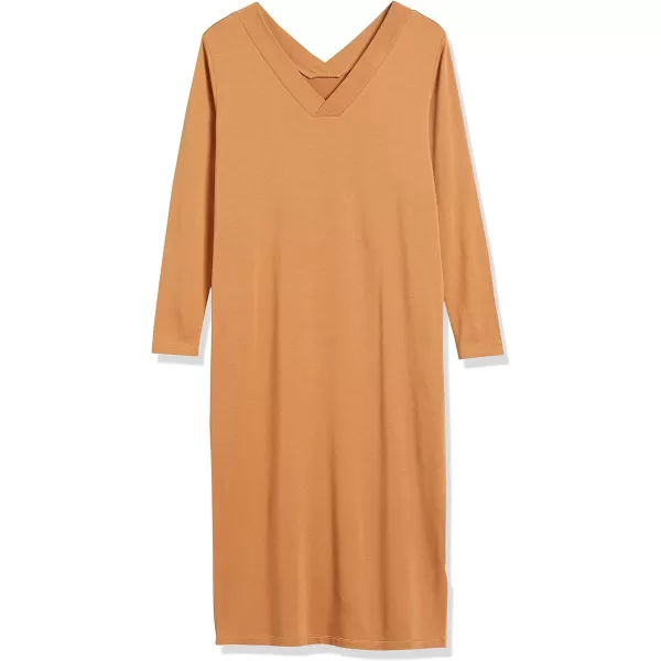 Amazon Essentials Womens Maternity VNeck Relaxed Fit Sweatshirt DressBrown