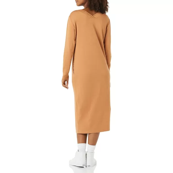 Amazon Essentials Womens Maternity VNeck Relaxed Fit Sweatshirt DressBrown
