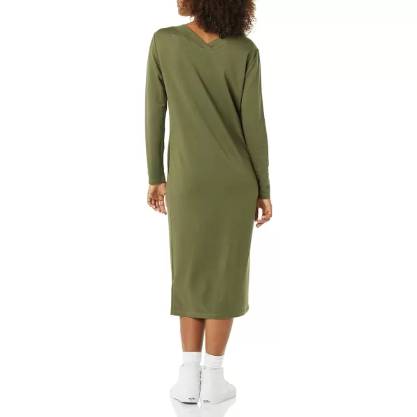 Amazon Essentials Womens Maternity VNeck Relaxed Fit Sweatshirt DressOlive