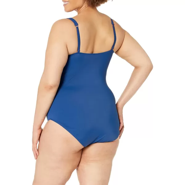 Amazon Essentials Womens Maternity VNeck SwimsuitDeep Blue