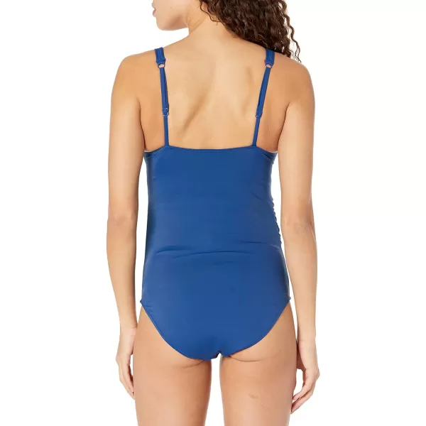 Amazon Essentials Womens Maternity VNeck SwimsuitDeep Blue