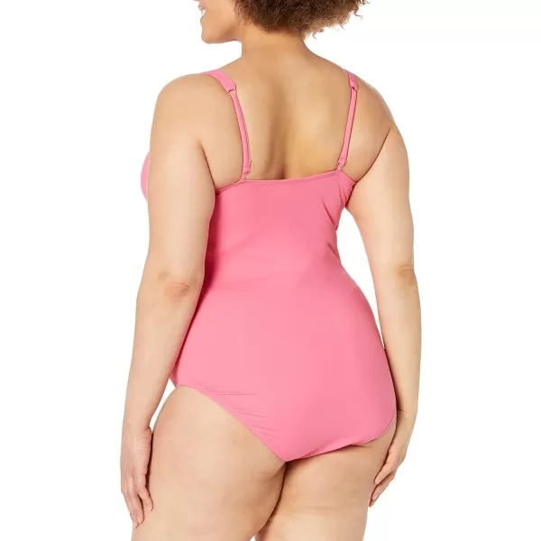 Amazon Essentials Womens Maternity VNeck SwimsuitHot Pink