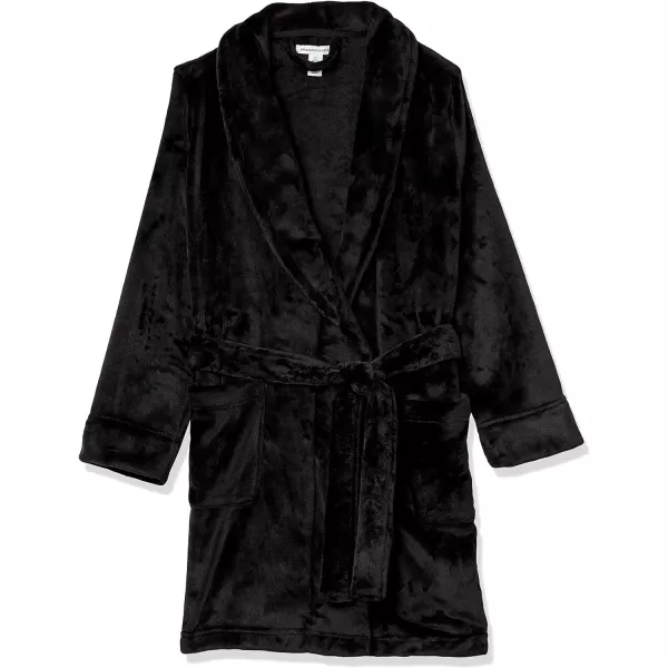 Amazon Essentials Womens MidLength Plush Robe Available in Plus SizeBlack