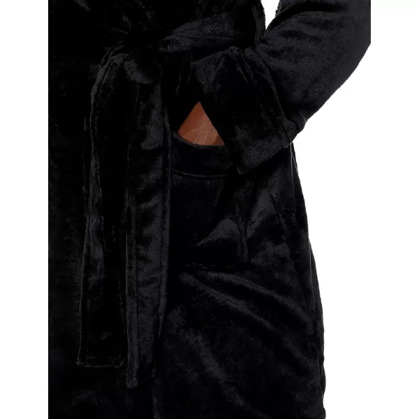 Amazon Essentials Womens MidLength Plush Robe Available in Plus SizeBlack
