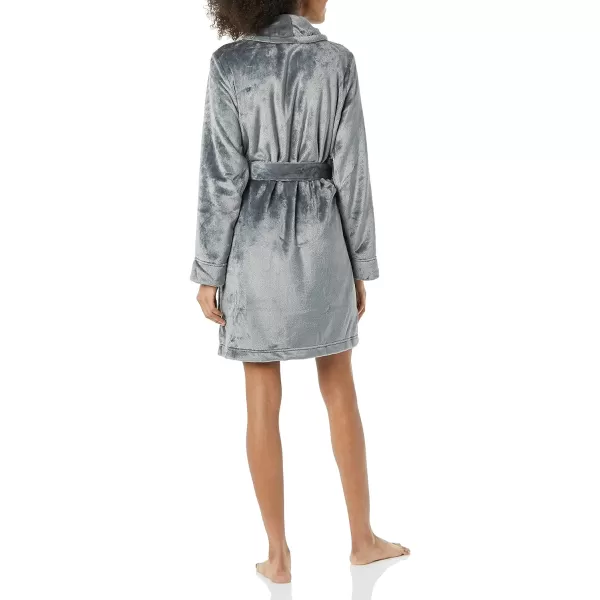 Amazon Essentials Womens MidLength Plush Robe Available in Plus SizeDark Grey