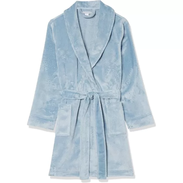 Amazon Essentials Womens MidLength Plush Robe Available in Plus SizeDusty Blue