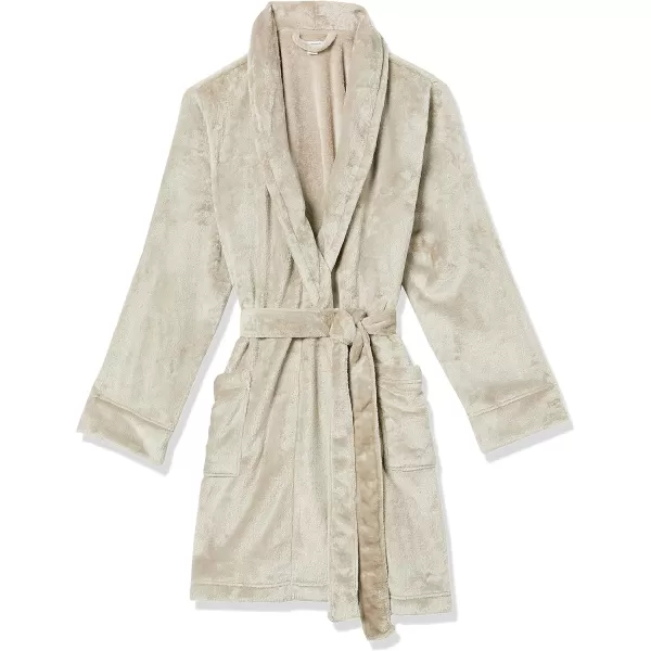 Amazon Essentials Womens MidLength Plush Robe Available in Plus SizeGrey